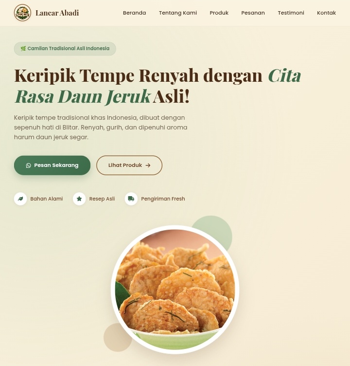 Foto Tampilan Web Lancar Abadi